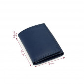 Portofel mic tip portcard din piele naturala DiAmanti Soverato Blu Scuro